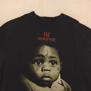 Lil Wayne Rap Graphic Crew Neck Short Sleeve T-Shirt Adult Mens Size XL Black